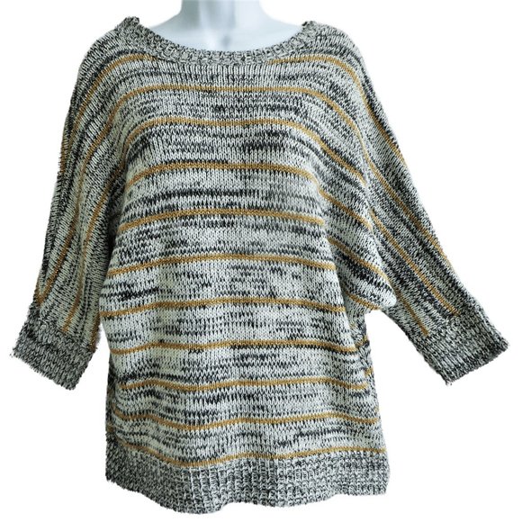 Gossip Girl x Romeo Juliet Couture Knit Sweater Lurex Stripes Dolman Sleeves M - Picture 1 of 5